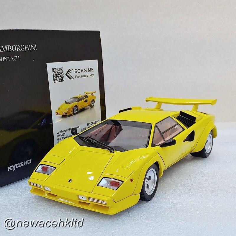 Lamborghini Countach LP500 Quattrovalvole Yellow KYOSHO 1/18 Lamborghini Countach LP500 Quattrovalvole Yellow KYOSHO 1/18