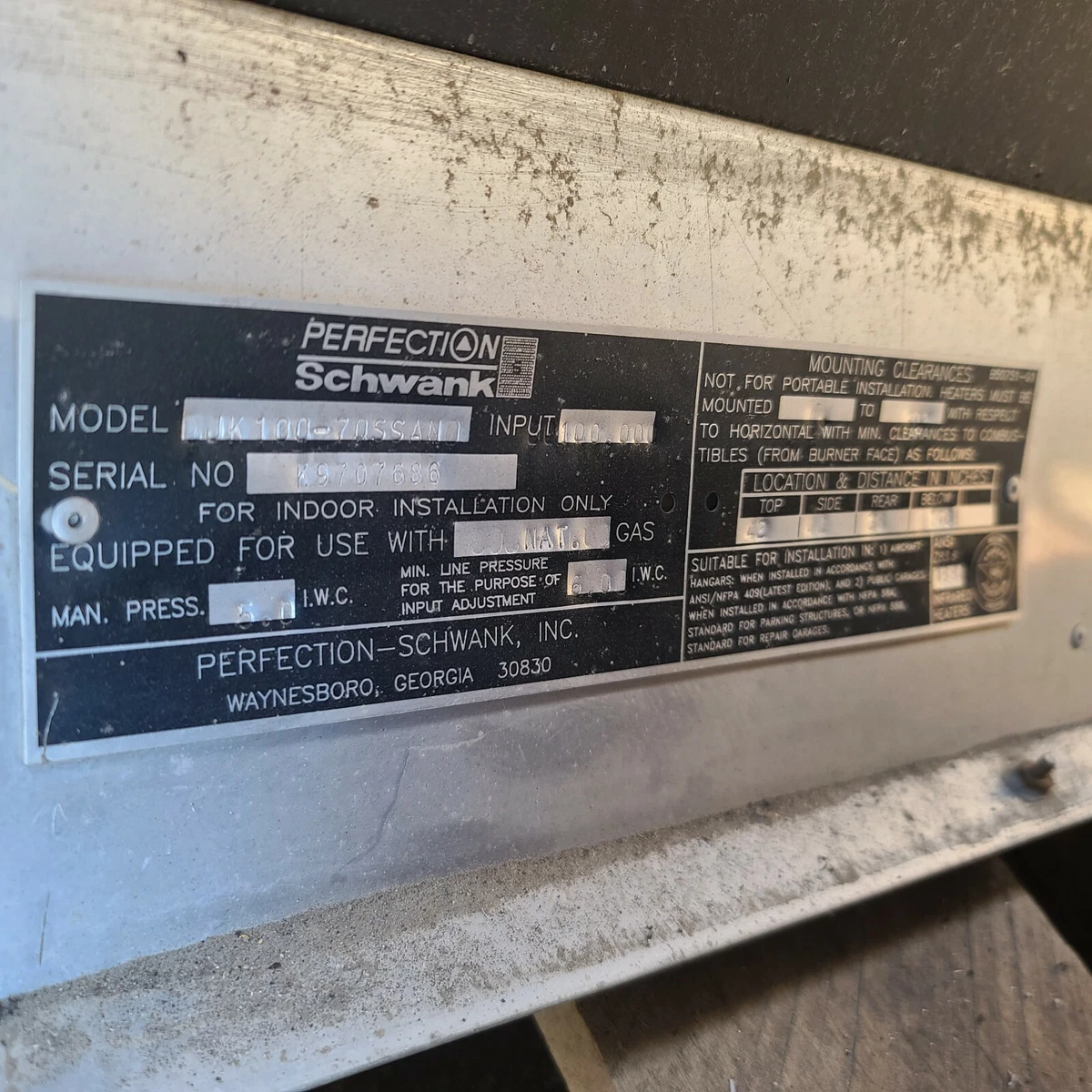 Natural Gas Outdoor Overhead Heater - Perfection-Schwank | eBay