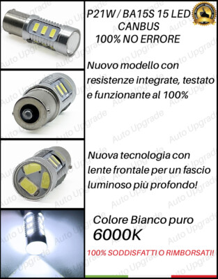 Lampada P21W BA15S 24 LED Canbus ARANCIONE FRECCE Per ABARTH GRANDE PUNTO - Foto 5