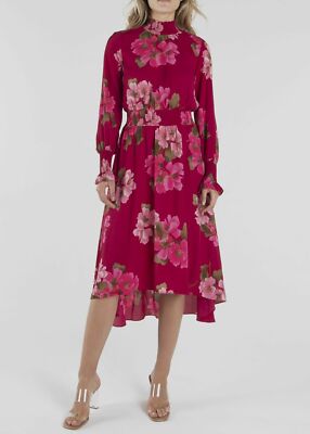nanette lepore pink floral dress Nanette Lepore - Pink & Purple Floral Print Silk Dress Sz 4