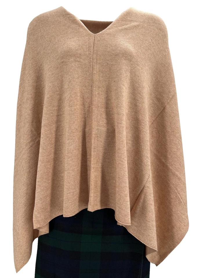 Handmade Cashmere Knit Poncho Soft & Warm One Size - Image 1 of 1