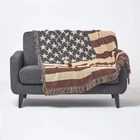100% Cotton Hand Woven USA Flag Throw 125 x 150 cm