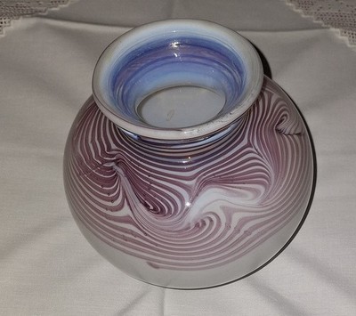 Mundgeblasene Blumenvase aus Glas / Designer Erwin Eisch signiert Unikat 1970