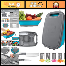 9-in-1 Collapsible Cutting Board Colander Set - Portable Kitchen Tool for Camp