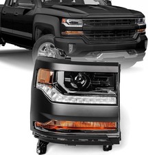 Headlight Assembly Compatible with Chevy Silverado 1500 2016 2017 2018 (Hid/Xeno