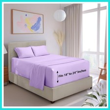 Extra Deep Pocket Queen Size Sheet Set - 4 Piece Ultra Soft Breathable Bed ...