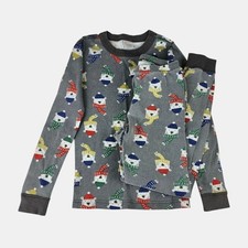 Hanna Andersson Kids Long John Pajama Set - Gray with Multicolor Bear Design