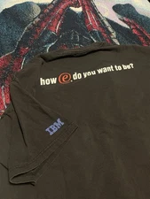 Vintage Y2K IBM Partner World 2002 Black Shirt Men's XL Computer Tech Promo PC
