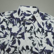 Polo de golf Puma MATTR para hombre con flores rotas 628828-02 blanco brillante-azul cristal