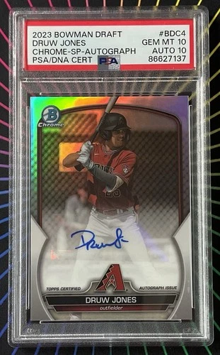 Druw Jones 2023 Bowman Chrome Draft Image Variation Refractor Auto /99 PSA 10 🔥