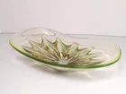 Nice! Murano Uranium Glass Serving Centerpiece Bowl Gold Flecking 12"