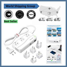 Versatile 220V to 110V Voltage Converter - 300W for Global Travel with USB Ports