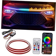 RGB Car Hood Light Strip, 79 Inches Dynamic LED 79 inch Multicolor hood light