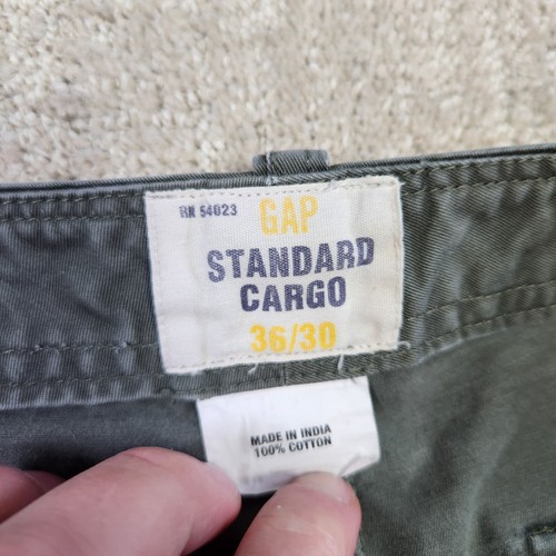 Vintage GAP Cargo Pants Men 36x30 Baggy Wide Leg Heavy Cotton Green Y2K  by GAP, $35.99 - Photo 3