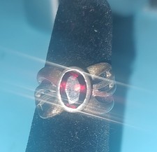 Sterling Silver Garnet Ring Sz5