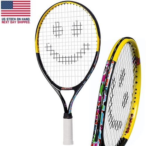 Kids Tennis Racket Speed 21" PreStrung Aluminum Neoprene Gri
