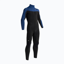 Quiksilver Wetsuit Men's 3/2 Sessions Chest Zip-103122Black/Blue-Medium-Rare-NWT