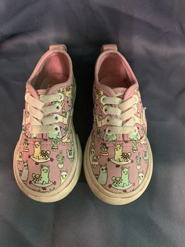 Scarpe Vans autentiche rosa per bambina bambino taglia 6. Sneakers in tela modello lama