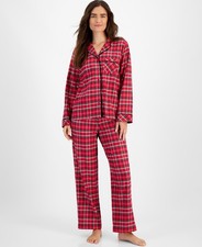 Charter Club MERRY PLAID 2-Pc. Cotton Flannel Packaged Pajamas Set, US 2X-Large