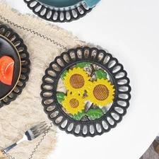 Sungmor Cast Iron Kitchen Trivet Round Holder for Hot Pot/Pans/Wood Stove/Teapot