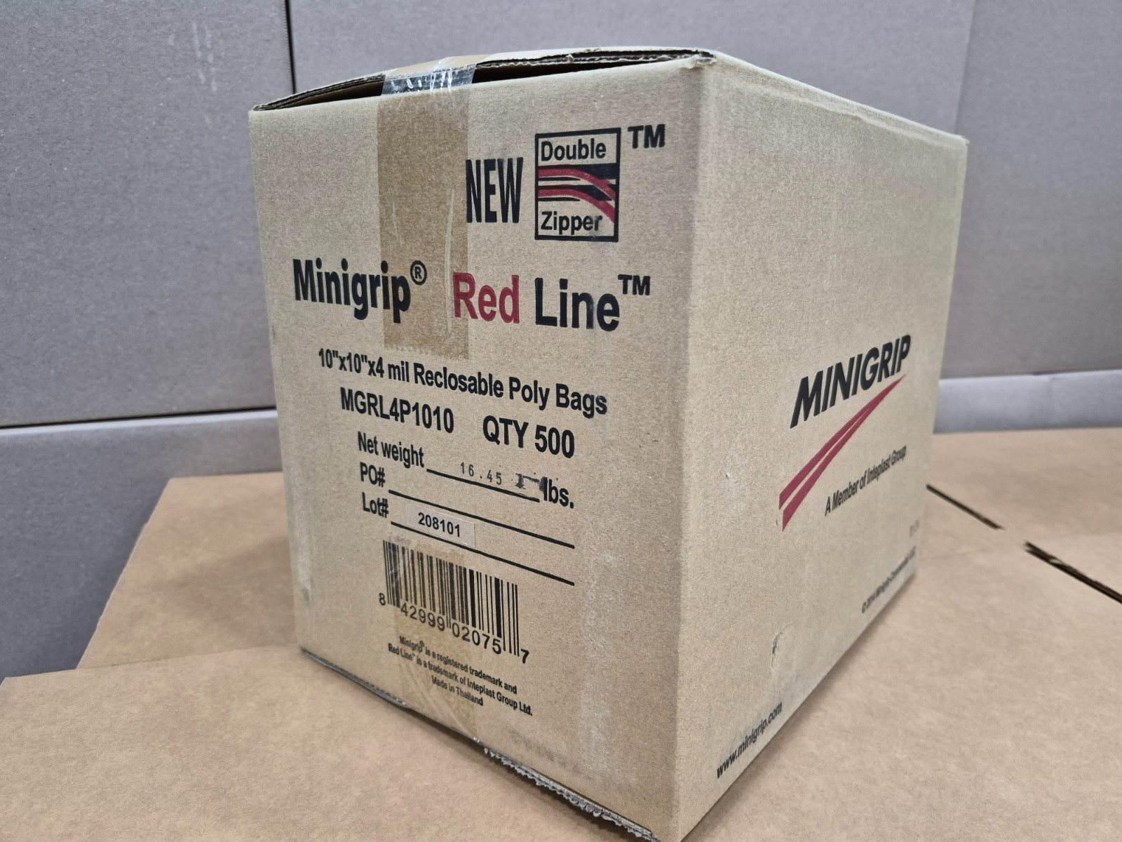 10x10 4 mil Minigrip Red Line Reclosable Double Zipper Poly Bag Case of 500