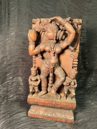 ATQ Vintage handgeschnitzte indische Holz Tempeltänzerin Apsara Relief Wandskulptur 12 Zoll - Bild 21 von 21