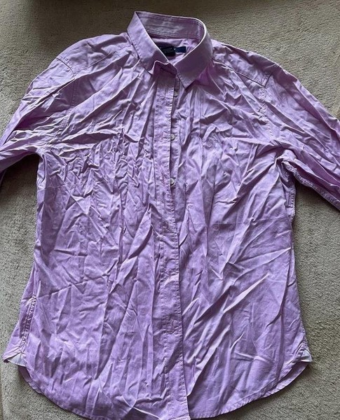 Women Gant Shirt Pink Cotton L #46BO