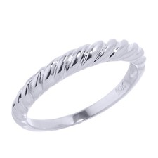 .925 Sterling Silver Stackable Twisted Band Ring