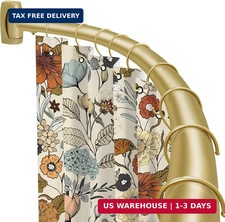 Curved Shower Curtain Rod 35-82In 2.9-6.8Ft , Gold Round Rustproof Shower Rod fo