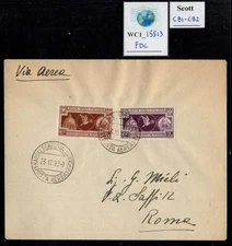 WC1_15513. ITALY. FDC w. 1933 HOLY YEAR air set. Sc. CB1-CB2