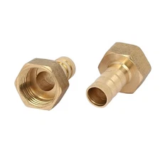 1/2PTFemale Thread 12mm Hose Barb Brass Tubing Coupler Connector Fitting 2pcs