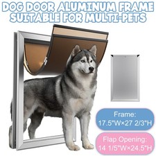 Aluminum Large Pet Dog Door Cat Magnetic Flap Locking Screen Wall Gate Frame XL