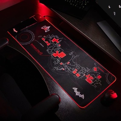 Batman Arkham Oversize Light Up Gaming Mat & Phone Charger Mousepad XXL Pad