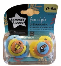 Tommee Tippee Fun Style Orthodontic Pacifier 0-6 Months Toucan/Giraffe 2 Pack