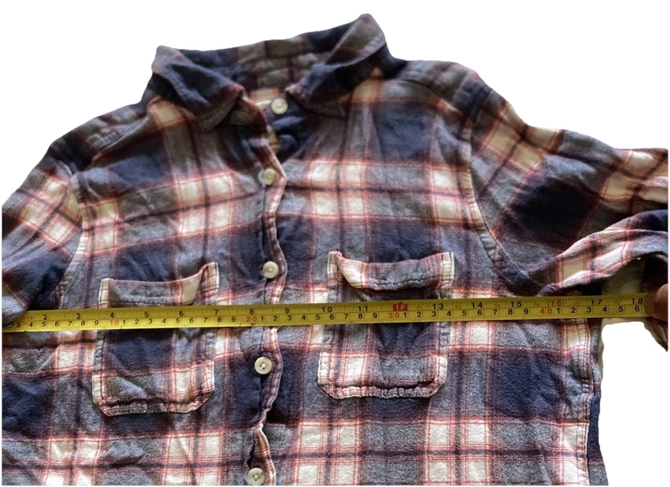 Camisa Mossimo Boyfriend Fit Cuadros Manga Larga Cuello Abotonado Niñas Talla L Foto 3 de 4