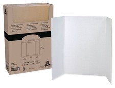 Pacon 80 Recycled Tri-Fold Presentation Boards 48x36 White Pack of 24