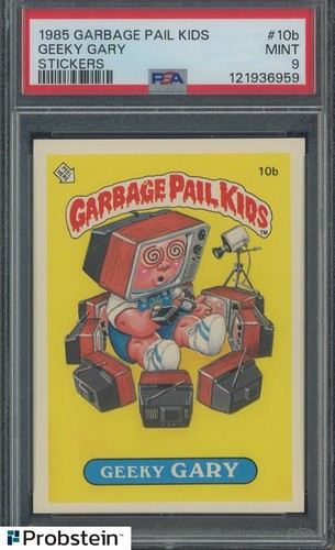 1985 Topps Garbage Pail Kids GPK Stickers #10b Geeky Gary PSA 9 MINT