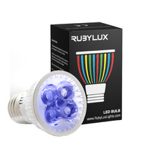 RubyLux All Blue LED Bulb - Size Small - 2nd Generation 120V