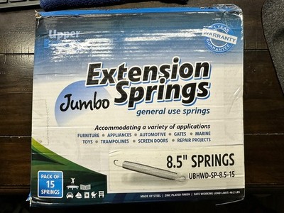 Machrus Upper Bounce 8 In. Trampoline Springs, Jumbo Galvanized, Set of 15