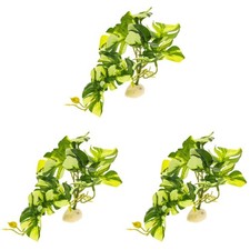 Set of 3 Fish Tank Decoration Fake Plants for Turtle Terrarium Reptile