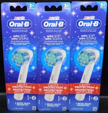 3 Pk Kid's Oral B Cavity Protection Replacement Brush Heads 2 Heads Ea New