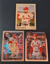 (3) Victor Scott II 2024 Topps Chrome X-FRACTOR Rookie Card #USC48 RC Cardinals