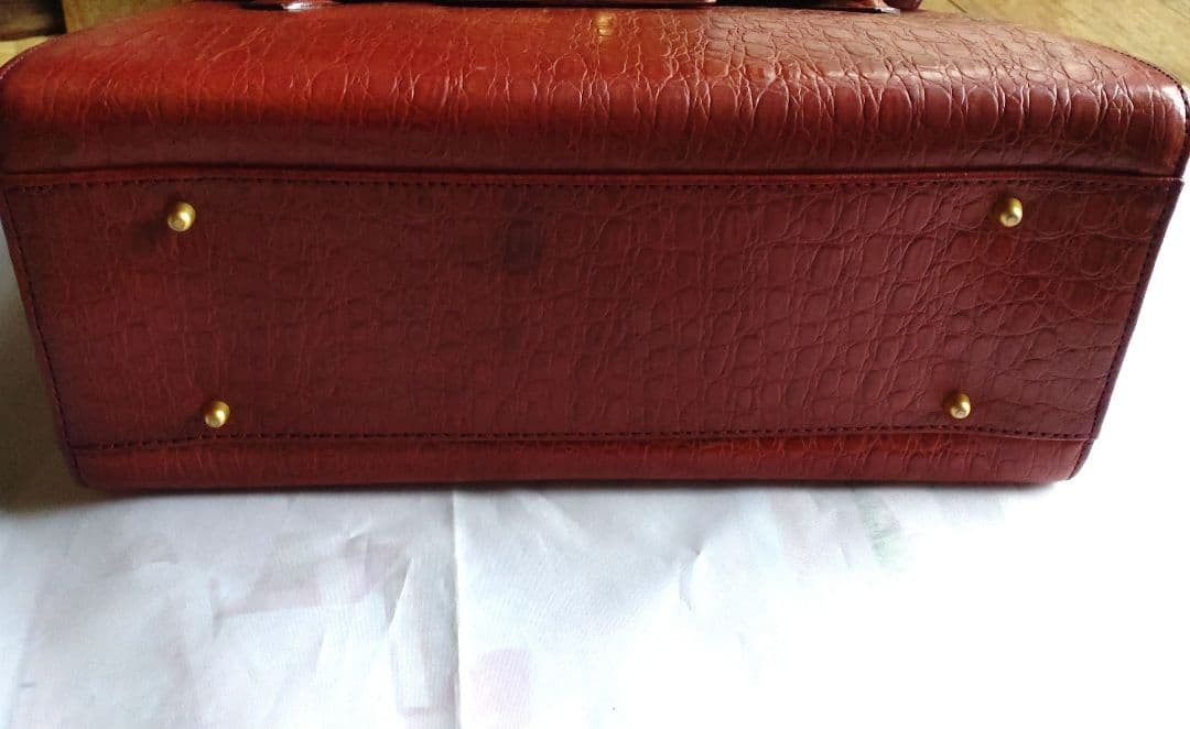 Valentino Garavani Brown Leather Box Handbag, Vintage, No Shoulder Strap Japan thumbnail 6