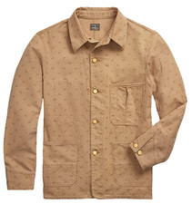  690 RRL Ralph Lauren Washed Khaki Print Reverse Twill Utility Jacket-MEN-M