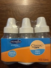 Evenflo Classic Glass 4oz Baby Bottles Feeding- 3 pack New