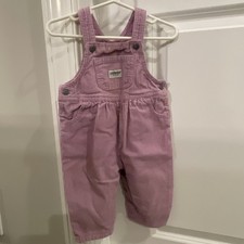 Vintage 90  s OshKosh B  Gosh Vestbak Light Purple Corduroy Overall Girls Sz 12 Mo