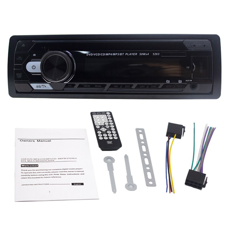 SINGLE 1 DIN DVD CD CAR BLUETOOTH STEREO RADIO MP3 PLAYER FM/AUX/TF/USB IN-DASH
