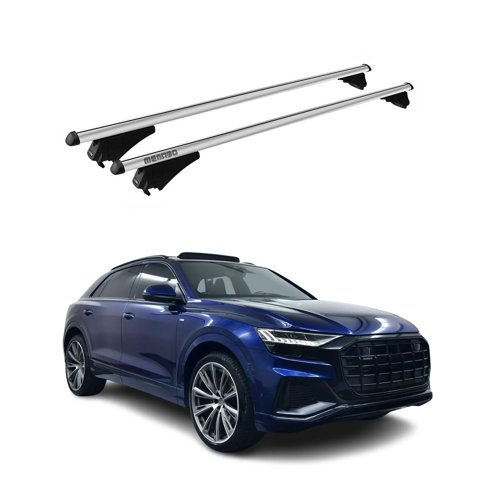 Barres de toit Audi Q8 4M 2018-2025 Tiger gris finition premium alu