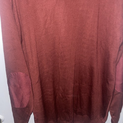 Maglione Stacy Adams uomo 4XL rosso combo zip pullover maglia grande motivo geometrico - Foto 8 di 9