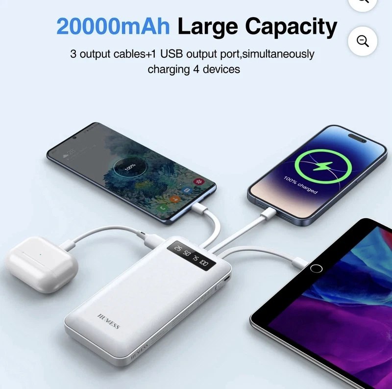 JIUMESS 20000mAh Portable Power Bank Charger